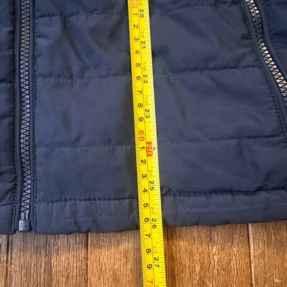 Banana Republic Puffer Vest Mens Medium Quilted Full Zip Navy Blue Modern Casual